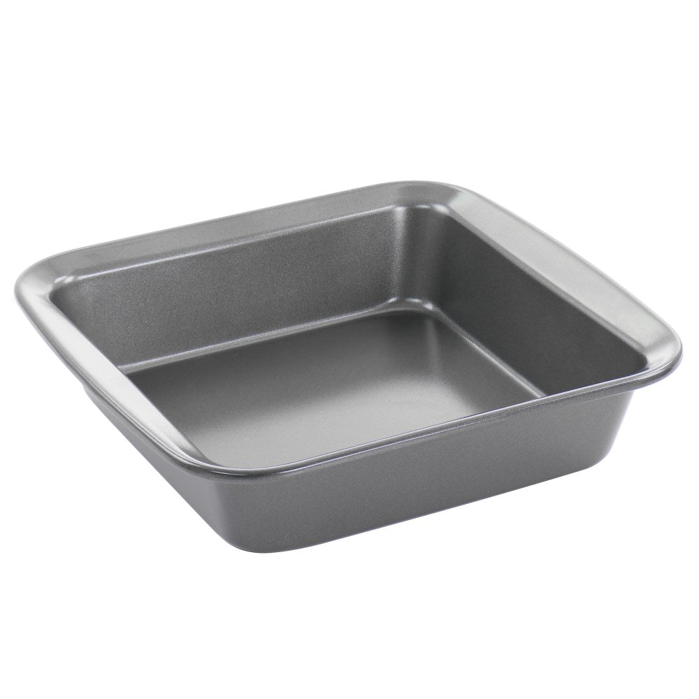 Gibson Baker's Friend Steel Non-Stick Square Bake Pan, 7-1/2in, Dark Gray