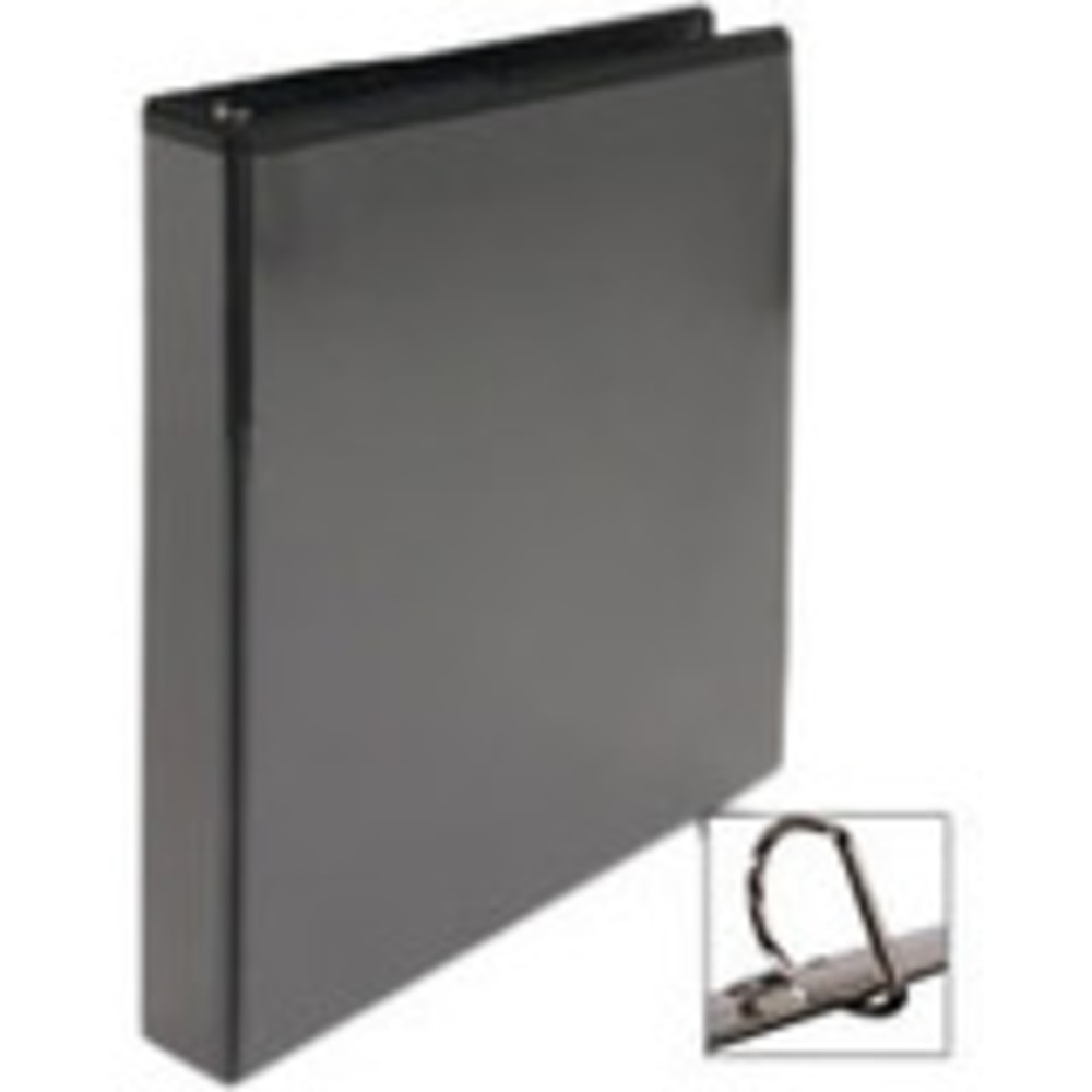 Business Source Basic View 3-Ring Binder, 2in D-Rings, Black