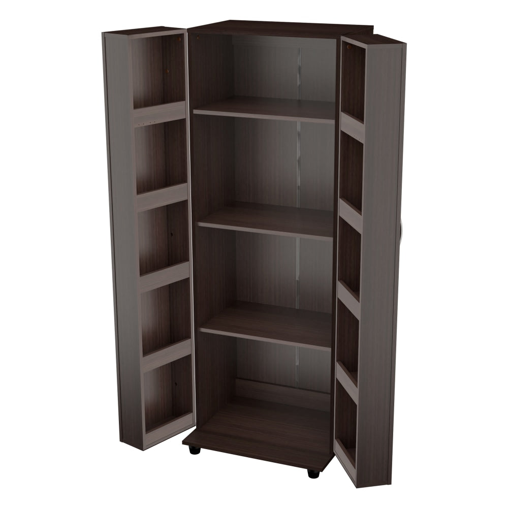 Inval 14-Shelf Storage Cabinet, 66inH x 24inW x 20inD, Espresso