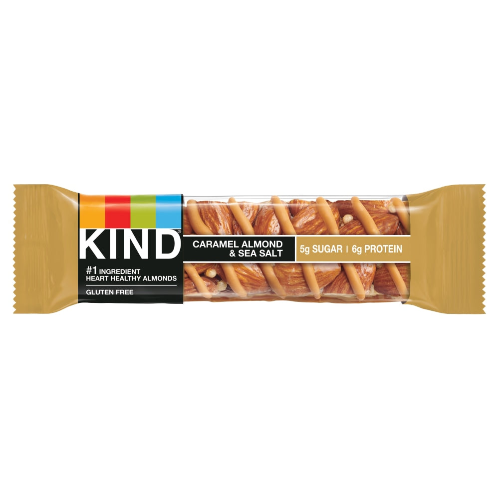 KIND Healthy Snack Bars, Sea Salt/Caramel/Almond, 1.4 Oz, Box Of 12 Bars