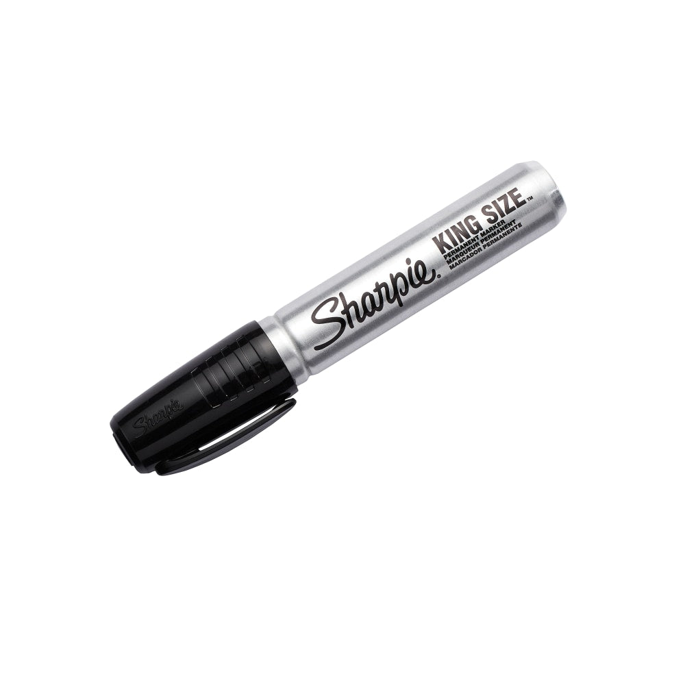 Sharpie King-Size Permanent Markers, Black, Pack Of 4