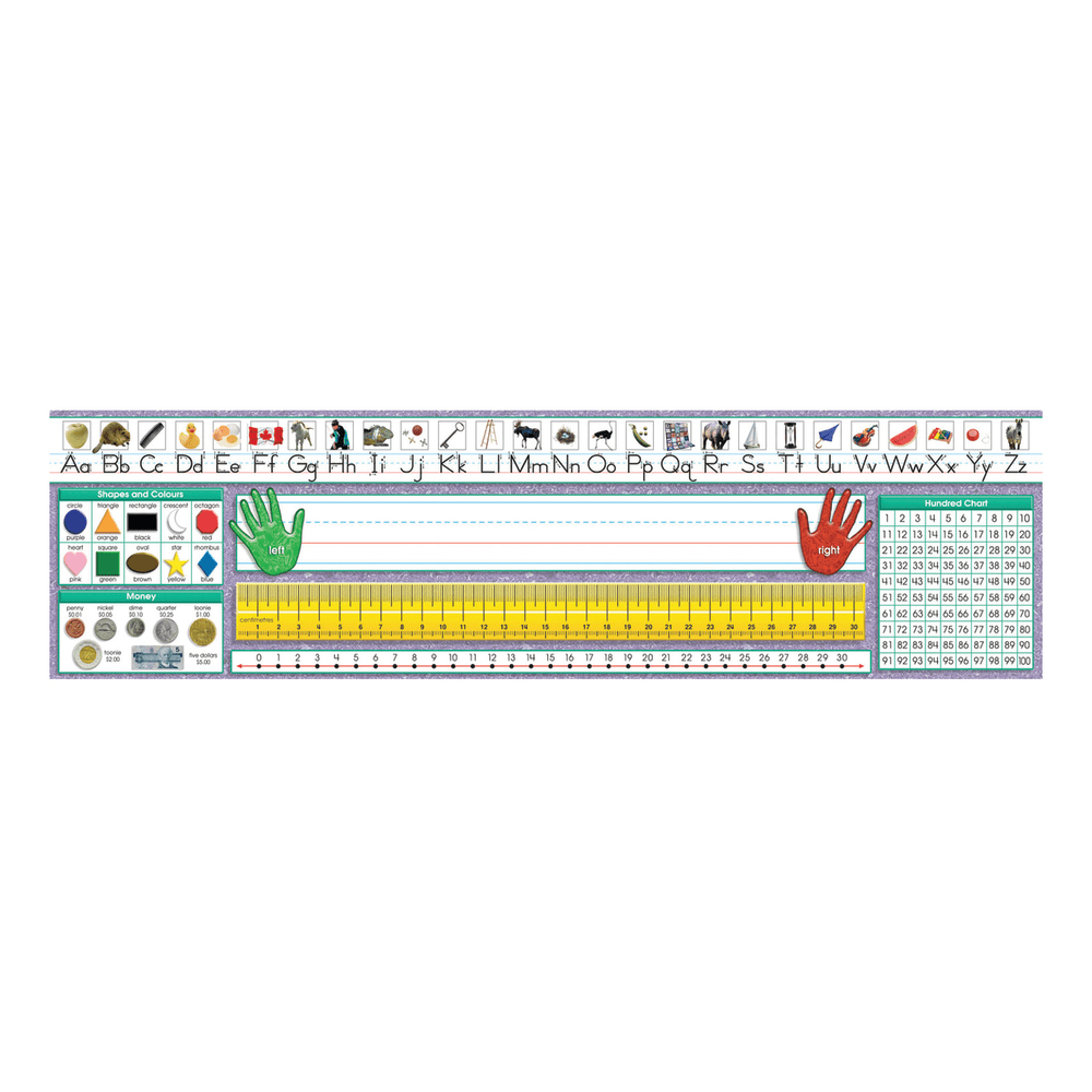 North Star Teacher Resources Canadian Primary Desk Plates, 19in x 5in, Traditional Manuscript Canadian, Pack Of 36 Plates, Set Of 3 Packs