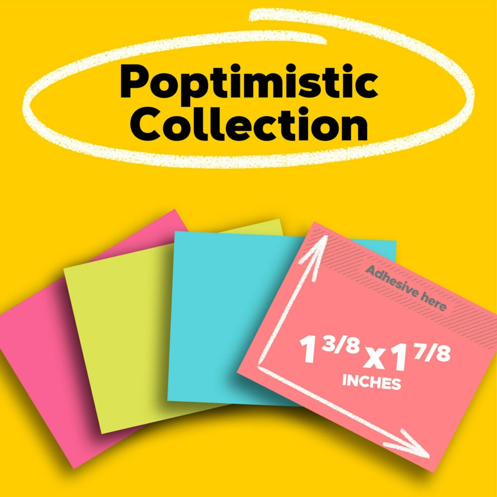 Post-it Notes, 1 3/8 in x 1 7/8 in, 8 Pads, 50 Sheets/Pad, Clean Removal, Poptimistic Collection