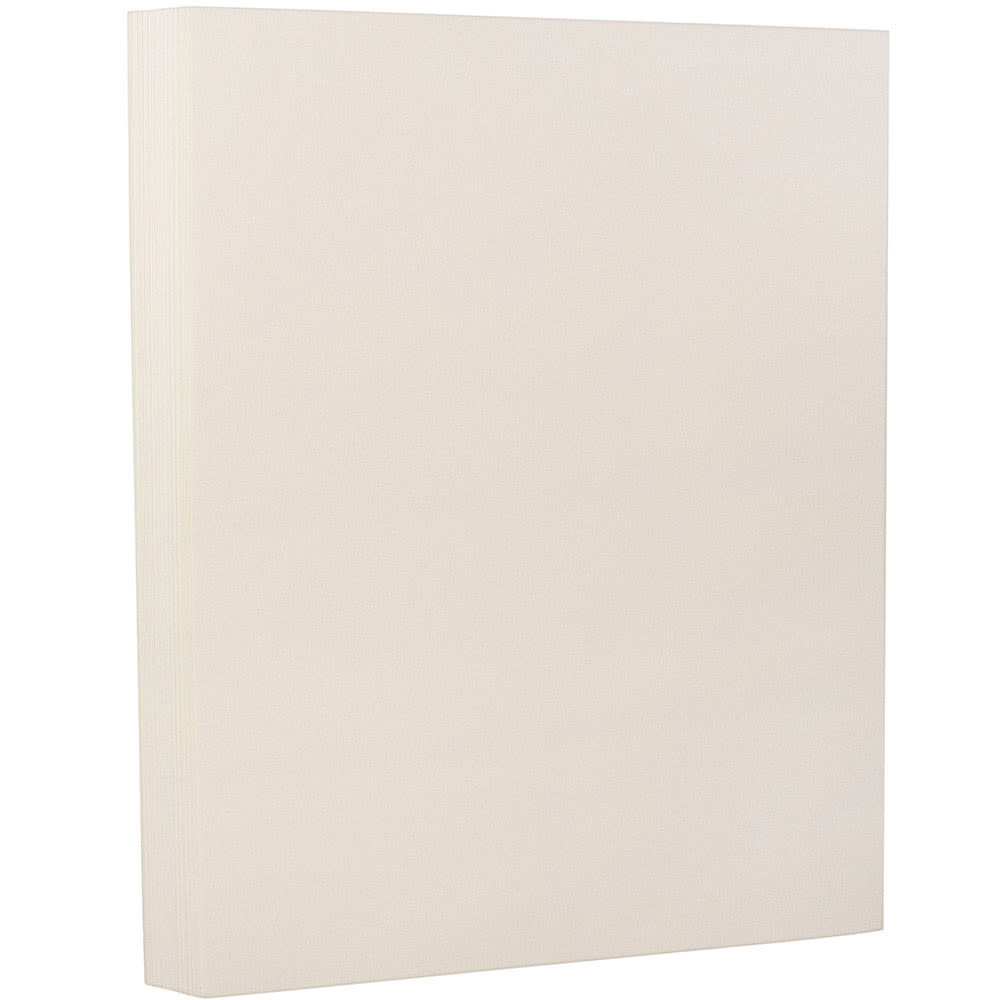 JAM Paper Card Stock, Strathmore Natural White Laid, Letter (8.5in x 11in), 130 Lb, Pack Of 25