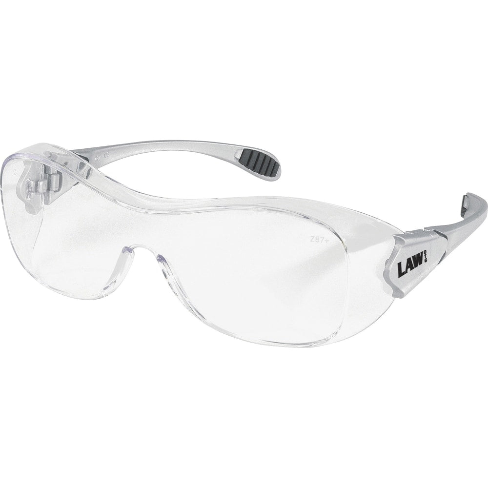 Crews Law Over-The-Glasses Safety Glasses, Gray Frames, Clear Antifog Lenses