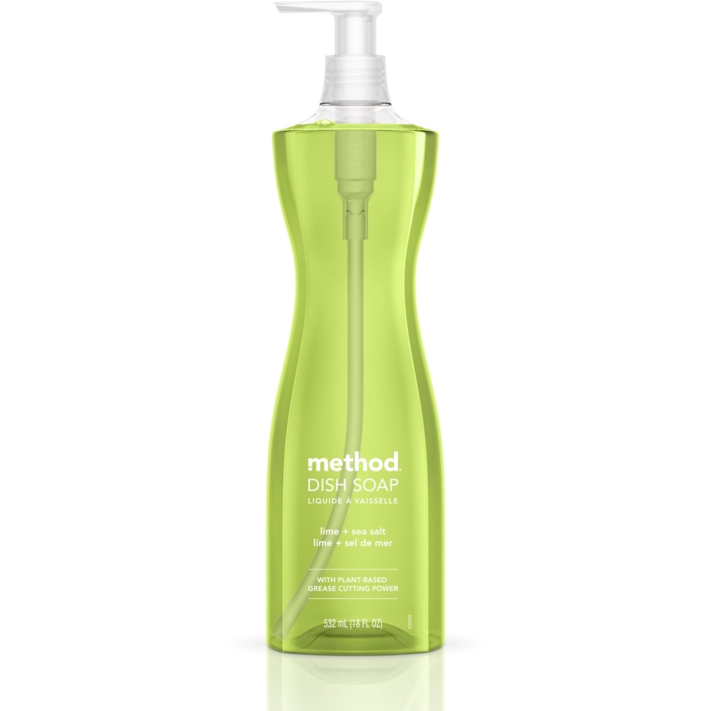 Method Dishwashing Soap Pump Bottle, Lime & Sea Salt Scent, 18 Oz Bottle