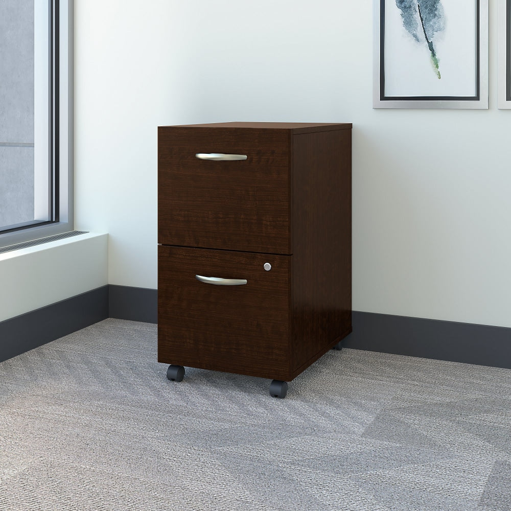 Bush Business Furniture Components 21inD Vertical 2-Drawer Mobile File Cabinet, Mocha Cherry, Standard Delivery - Partially Assembled