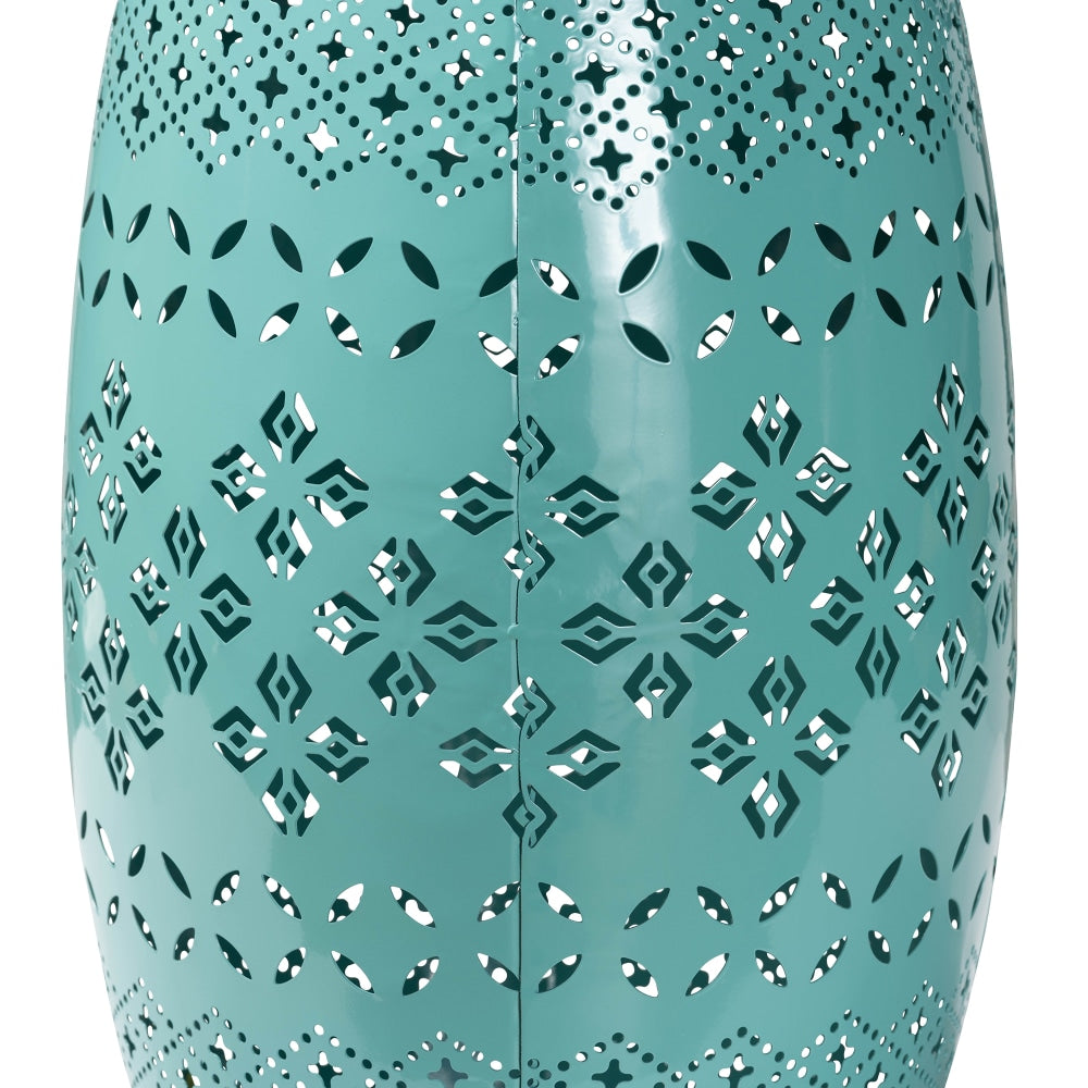 Baxton Studio Lavinia Outdoor Side Table, 18-5/16inH x 12-1/4inW x 12-1/4inD, Teal