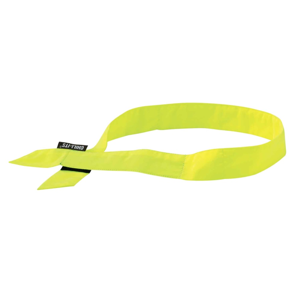 Ergodyne Chill-Its 6705 Evaporative Cooling Bandanas, Lime, Pack Of 24 Bandanas