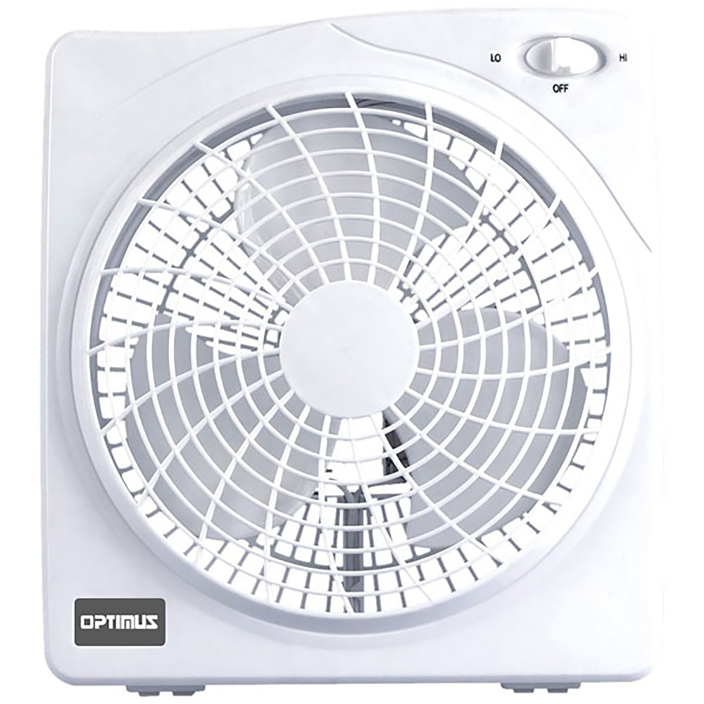 Optimus Box Fan, 12in x 10in, White