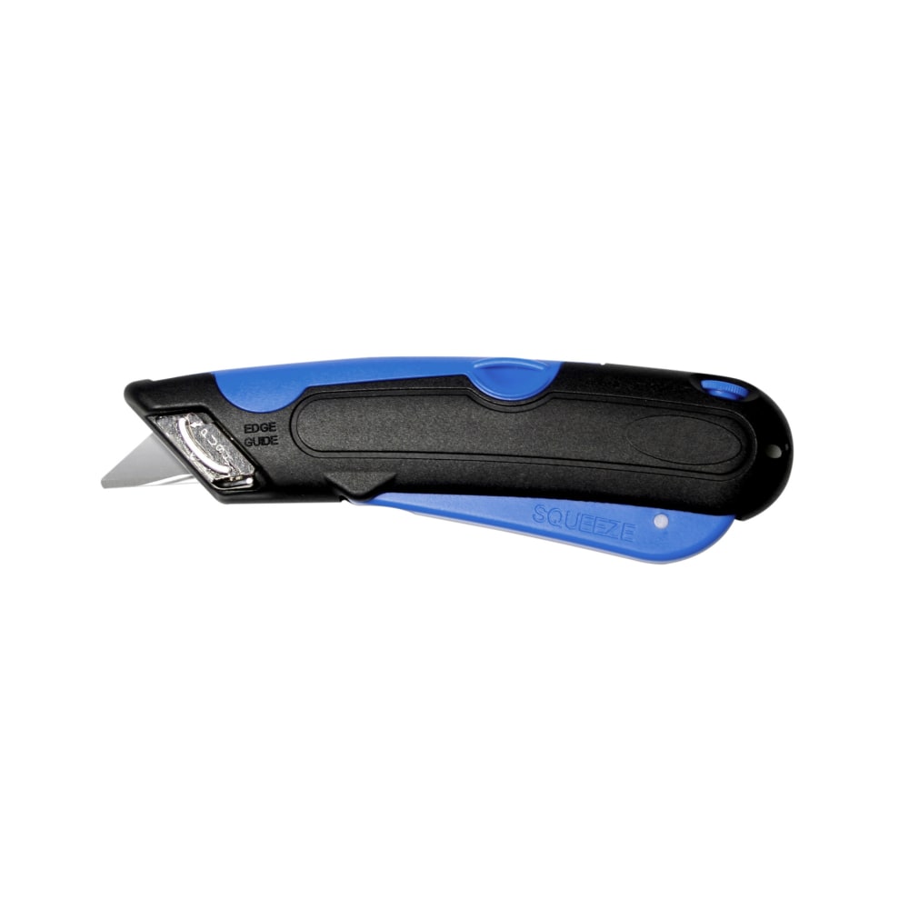 Cosco EasyCut Self-Retracting-Blade Safety Cutter, Black/Blue