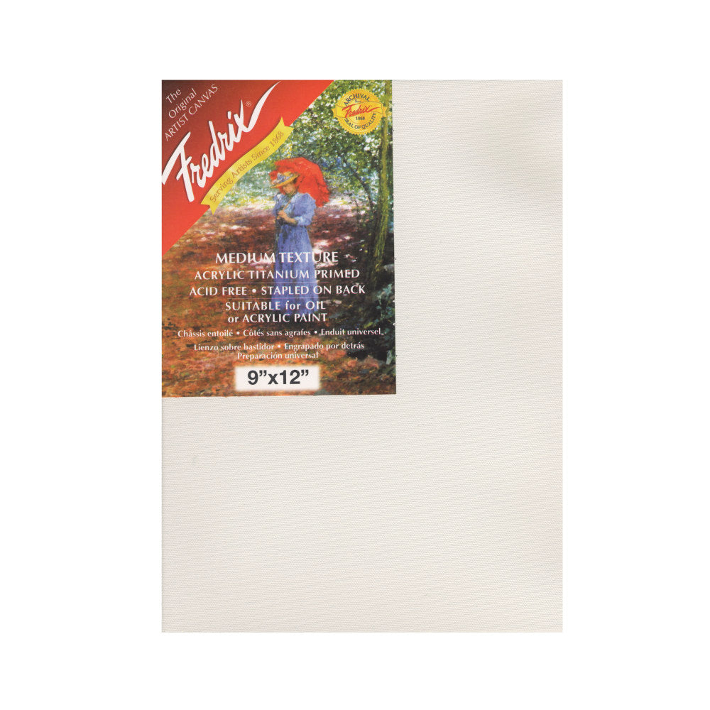 Fredrix Red Label Stretched Cotton Canvases, 9in x 12in x 11/16in, Pack Of 3