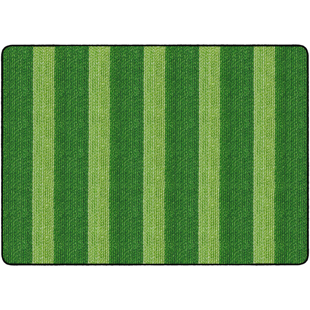 Flagship Carpets Basketweave Stripes Classroom Rug, 6ft x 8 3/8ft, Green