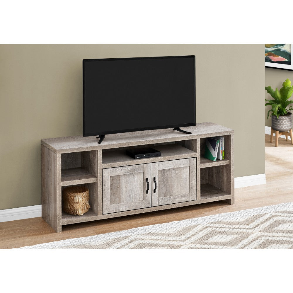 Monarch Specialties Tv Stand, 60inL , Taupe Reclaimed Wood-Look