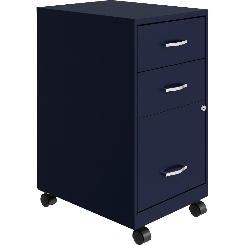 NuSparc 18in Mobile Pedestal 3-Drawer Organizer Cabinet, Navy