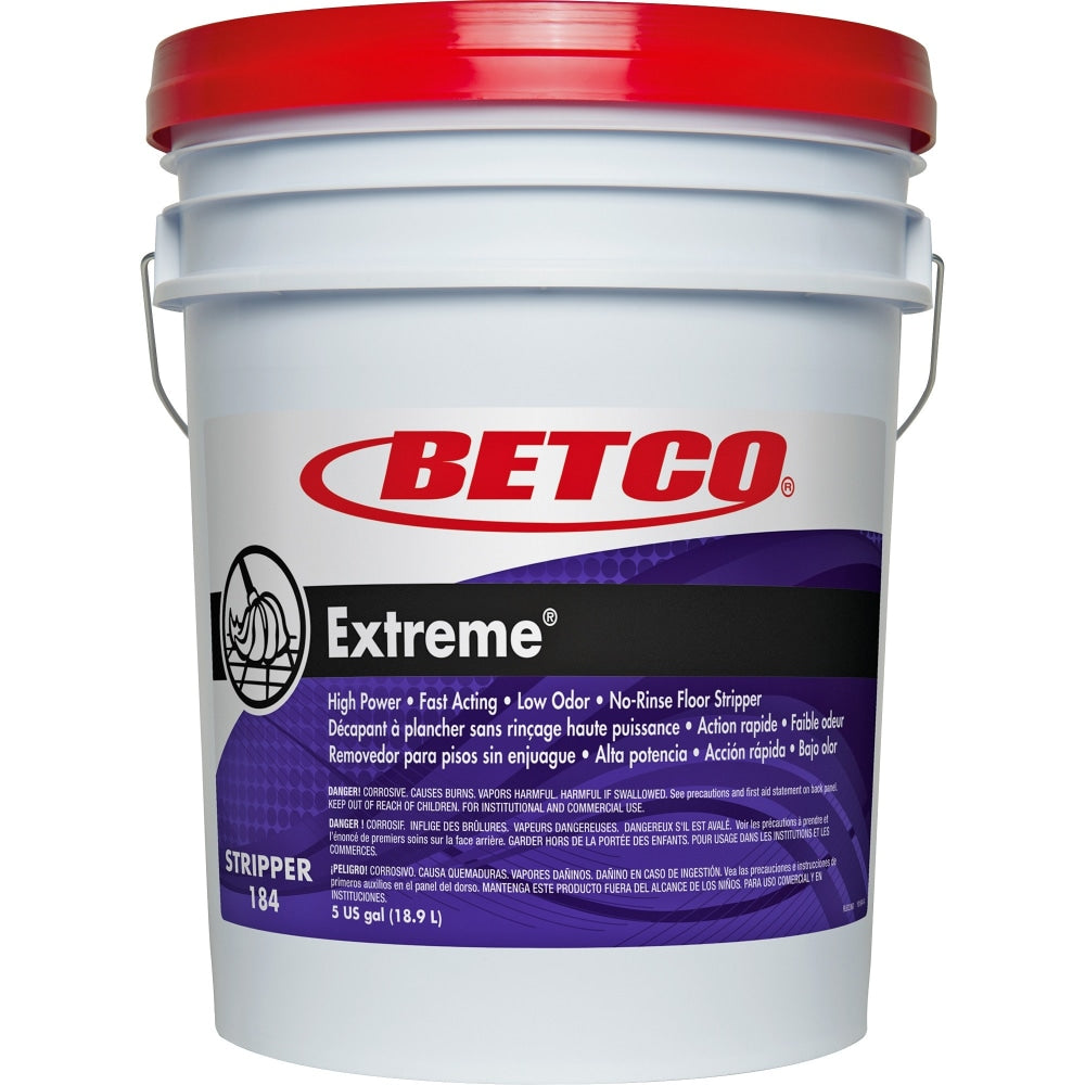 Betco Extreme Liquid Floor Stripper, Lemon Scent, 5 Gallon Container