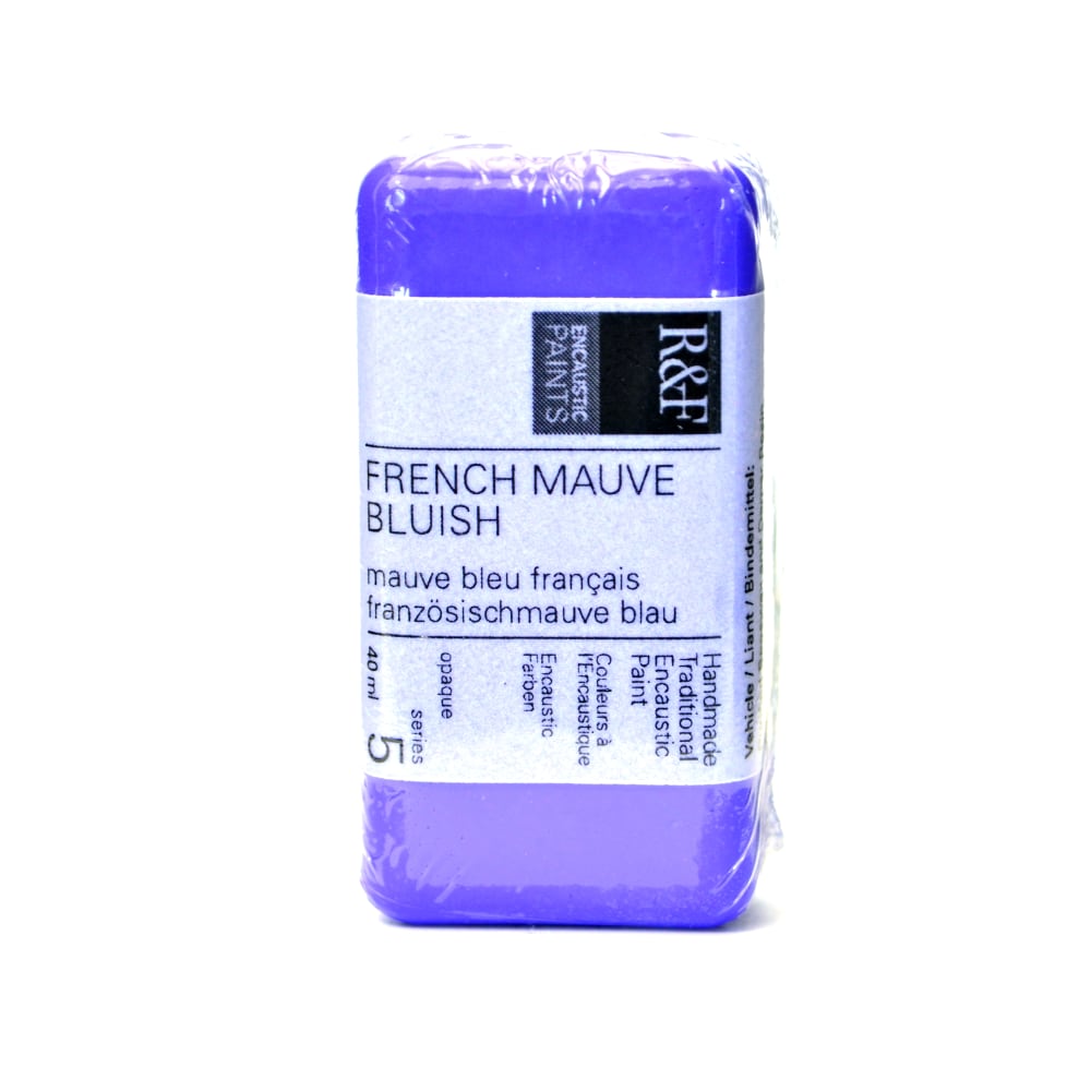 R & F Handmade Paints Encaustic Paint Cake, 40 mL, French Mauve Bluish