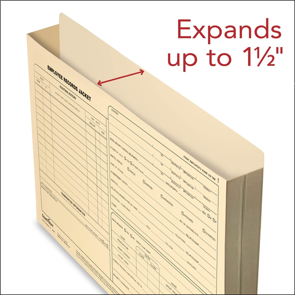 ComplyRight Expanded Employee Record Folders, Legal, 15in x 9 1/2in x 1in, Pack Of 25