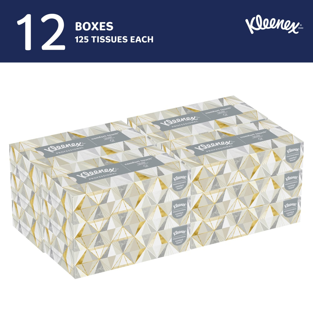 Kimberly-Clark Professional 2-Ply Facial Tissue, 125 Sheets Per Box, Case Of 12 Boxes