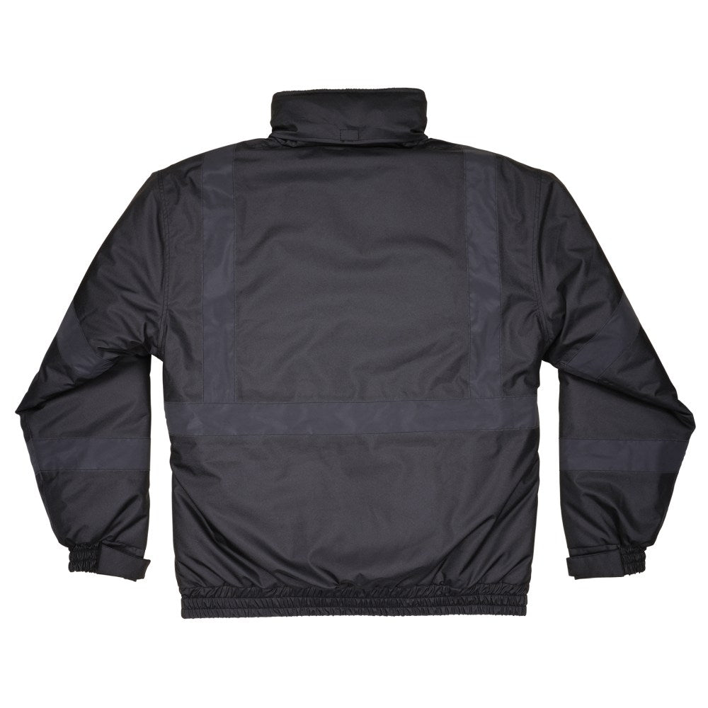 Ergodyne GloWear 8377EV Thermal-Enhanced Visibility Quilted Bomber Jacket, 3X, Black