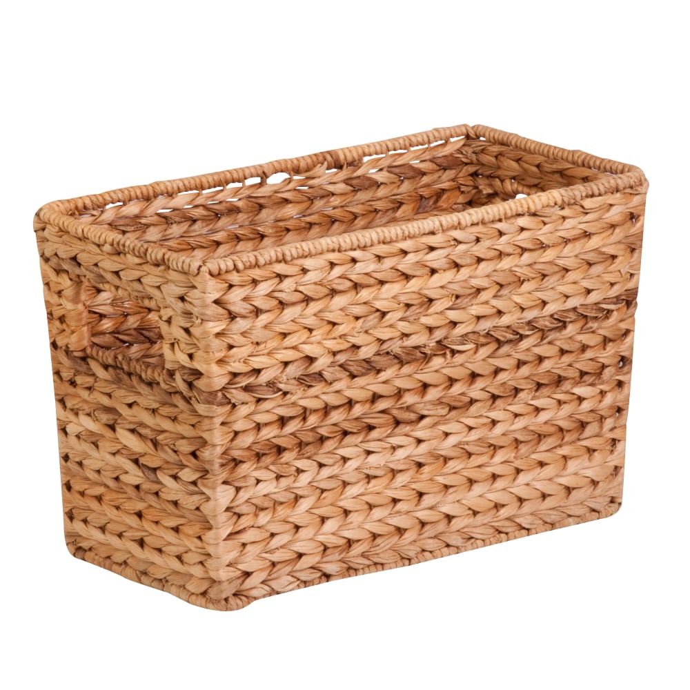 Honey-Can-Do Large Water Hyacinth Magazine Basket, 15 1/2inL x 5 5/16inW x 10inH, Brown/Natural