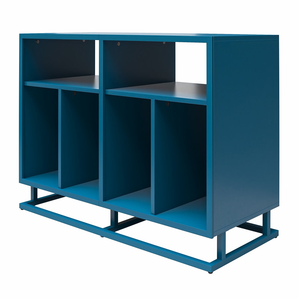 Ameriwood Home Regal Double-Wide Record Station, 27-1/4inH x 37-1/4inW x 16-3/16inD, Blue