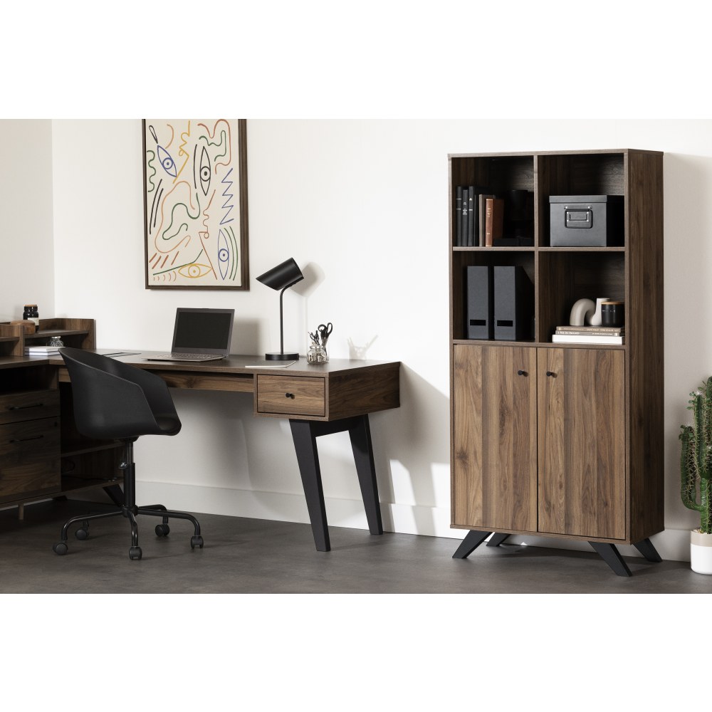 South Shore Helsy 31inW Storage Unit, Natural Walnut