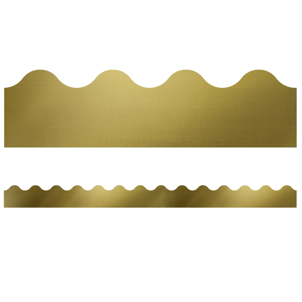 Carson Dellosa Education Scalloped Border, Sparkle + Shine Gold Foil, 39ft Per Pack, Set Of 6 Packs