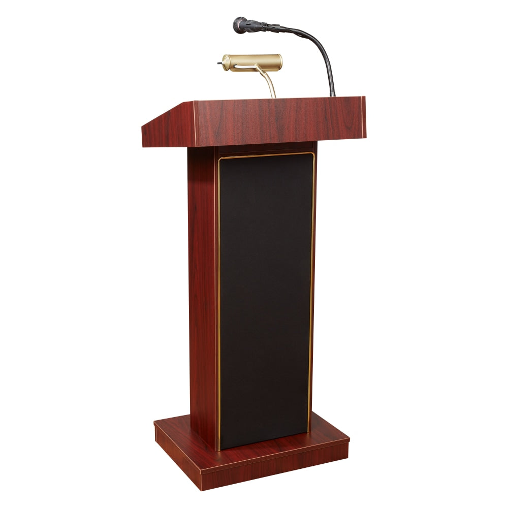 Oklahoma Sound? The Orator Lectern & Wireless Tie Clip/Lavalier Microphone, Mahogany