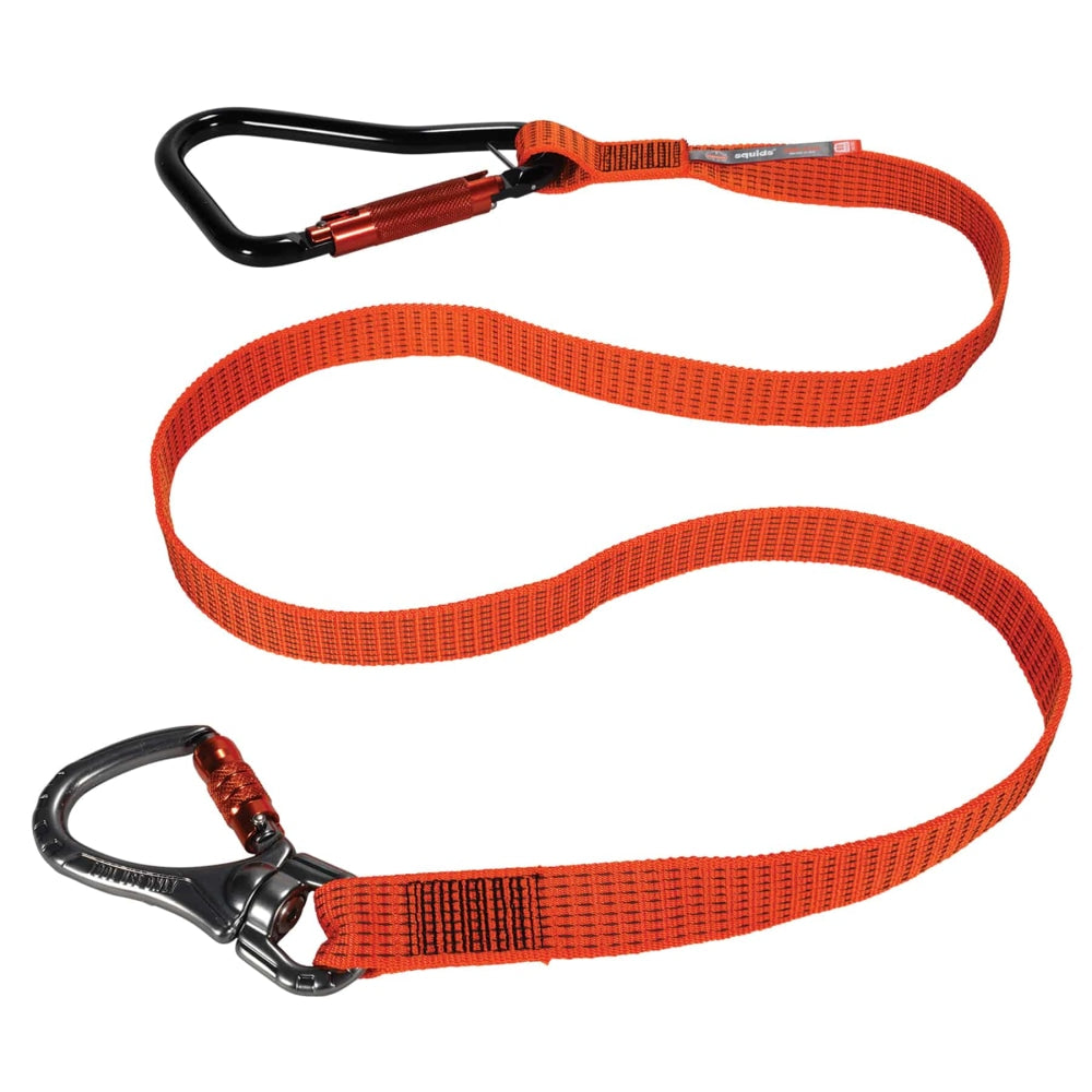 Ergodyne Squids 3149 Tool Lanyard With XL Carabiner And Swivel, 76in, Orange