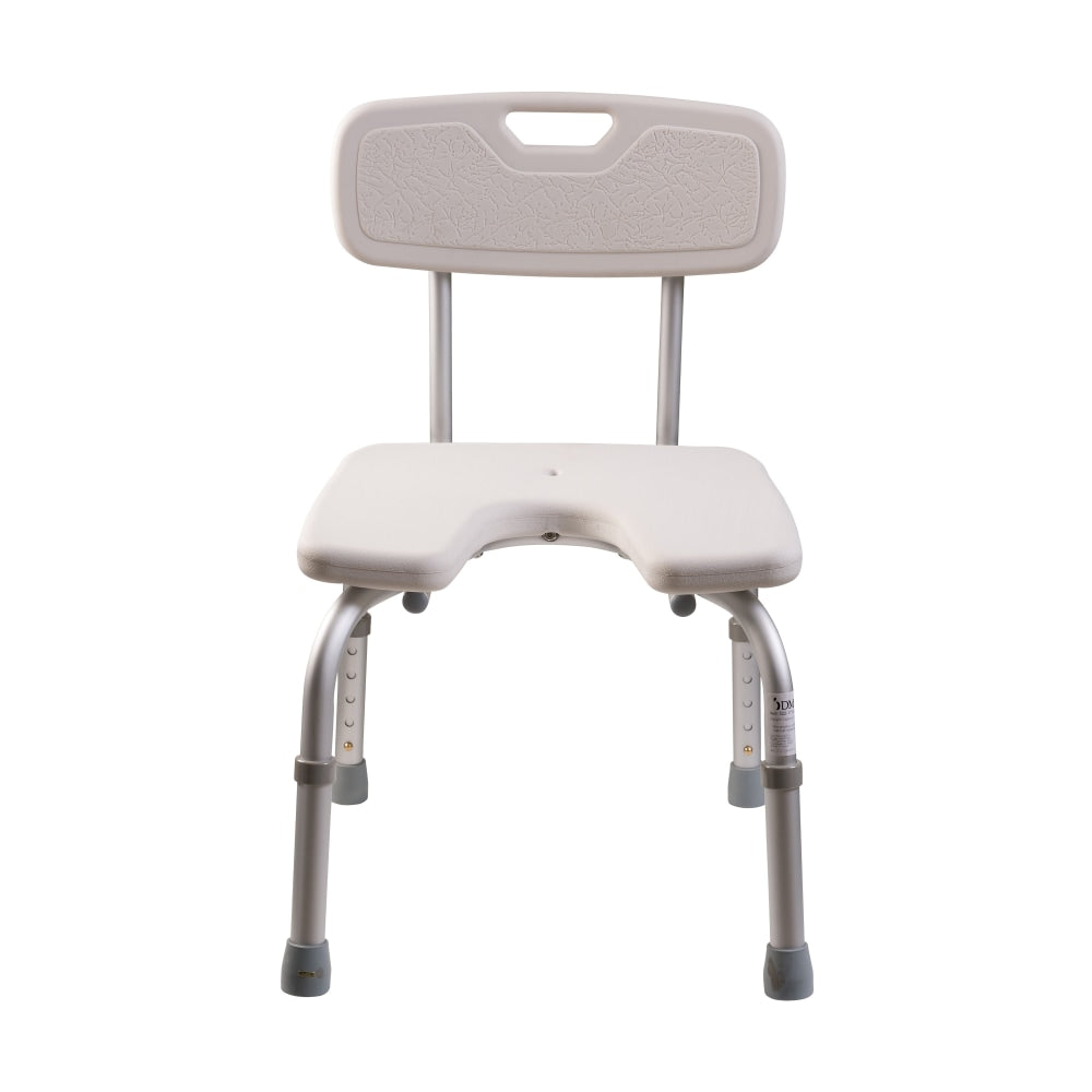 DMI U-Shape Bath And Shower Chair With Removable Backrest, 17inH x 15 3/4inW x 14inD, White