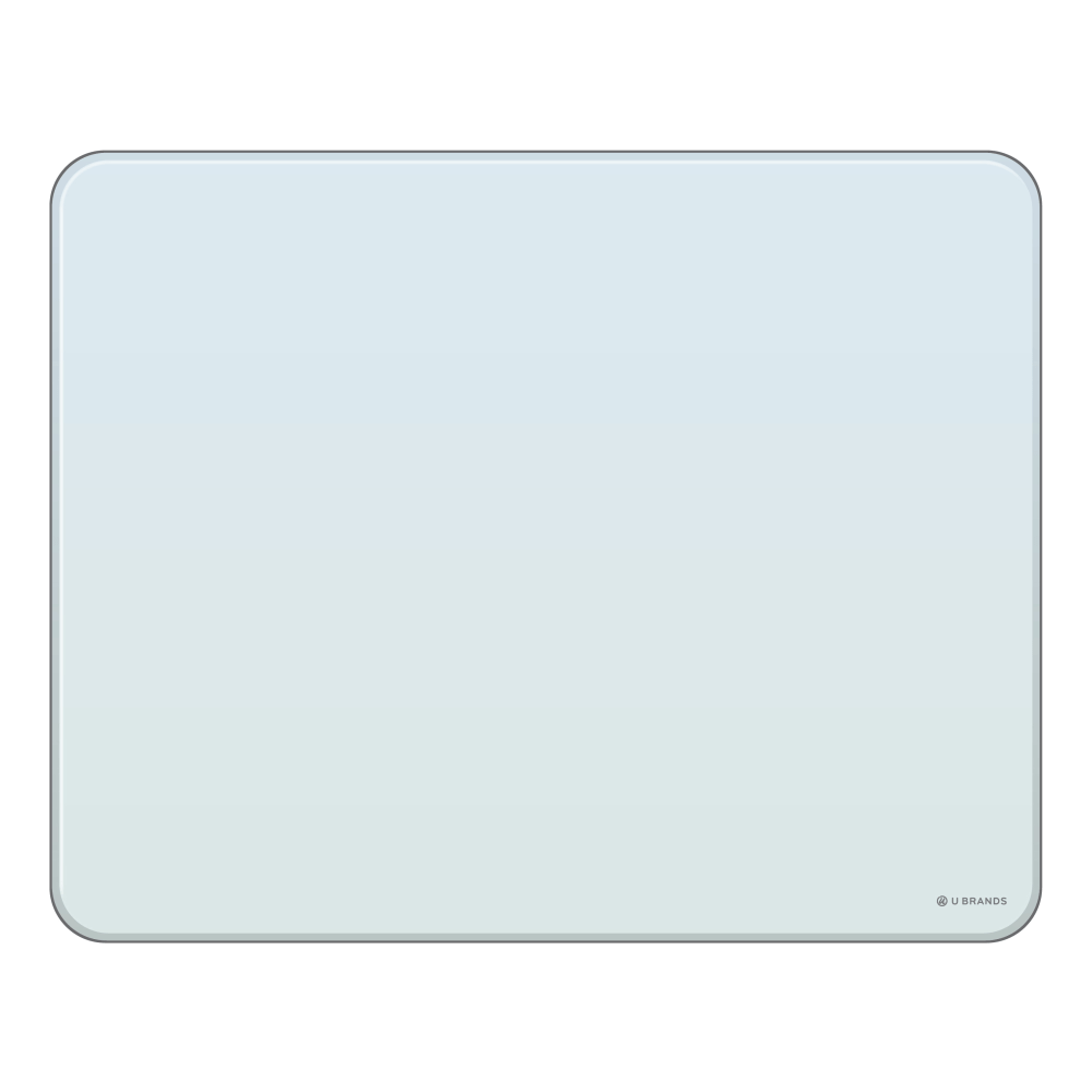 U Brands Frameless Magnetic Cubicle/Wall Glass Dry Erase Board, 20in X 16in, Frosted White