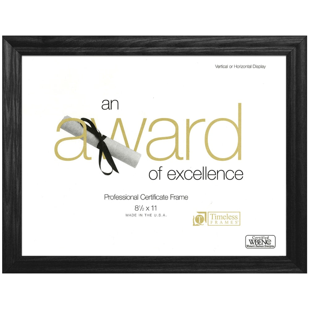 Timeless Frames Rounded Ash Award Frame, 8 1/2in x 11in, Black