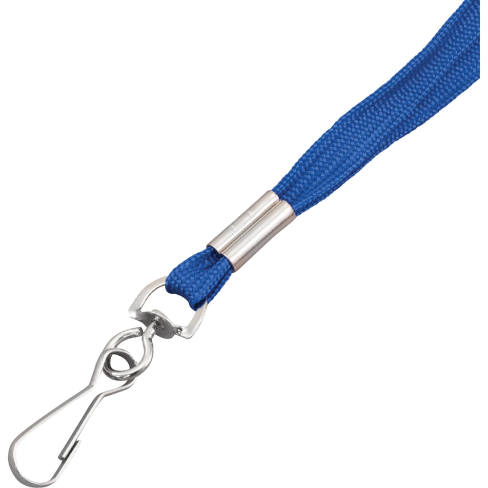 Advantus Metal Clasp Lanyard - 100 / Box - 36in Length - Blue - Woven, Metal