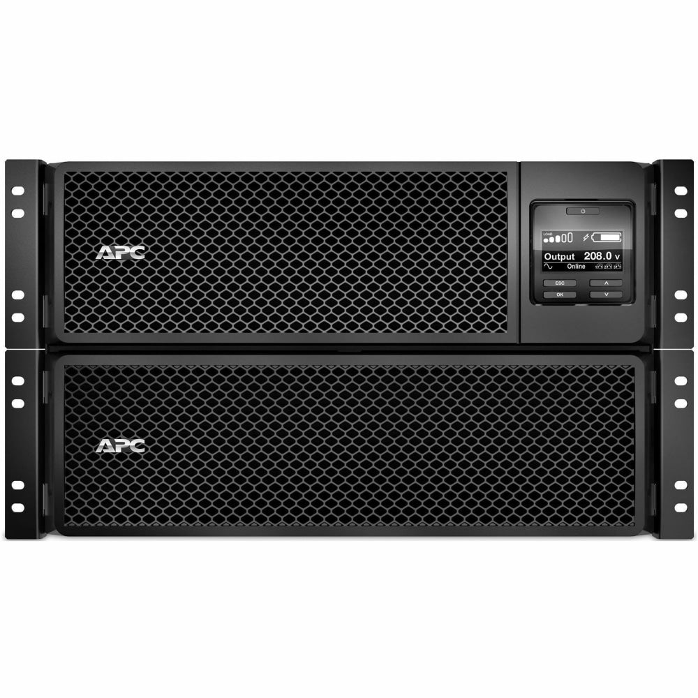 APC by Schneider Electric Smart-UPS SRT 10000VA RM 208V - 6U Rack-mountable - 1.50 Hour Recharge - 4 Minute Stand-by - 208 V Input - 208 V AC Output - Sine Wave - 2 x NEMA L6-30R, 4 x NEMA L6-20R - 6 x Battery/Surge Outlet