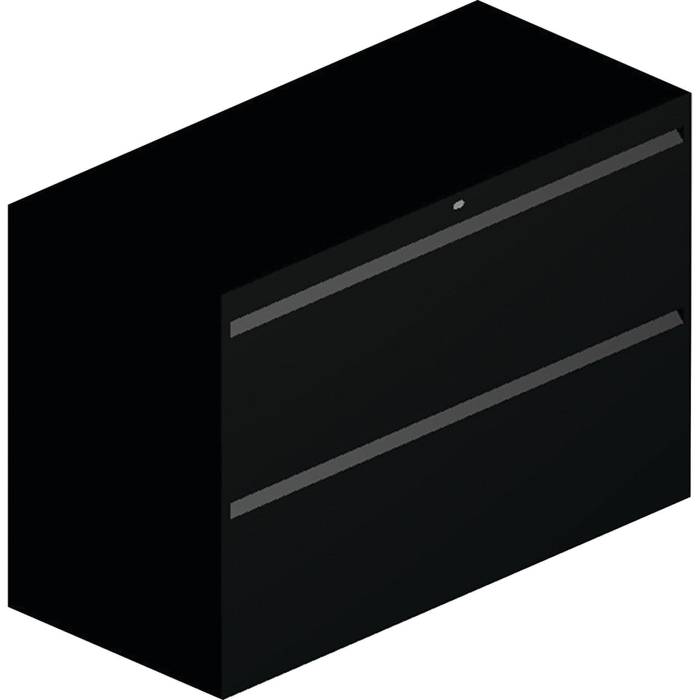 HON Brigade 800 42inW x 19-1/4inD Lateral 2-Drawer File Cabinet, Black