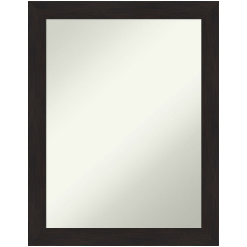 Amanti Art Narrow Non-Beveled Rectangle-Framed Bathroom Wall Mirror, 27-1/2in x 21-1/2in, Furniture Espresso