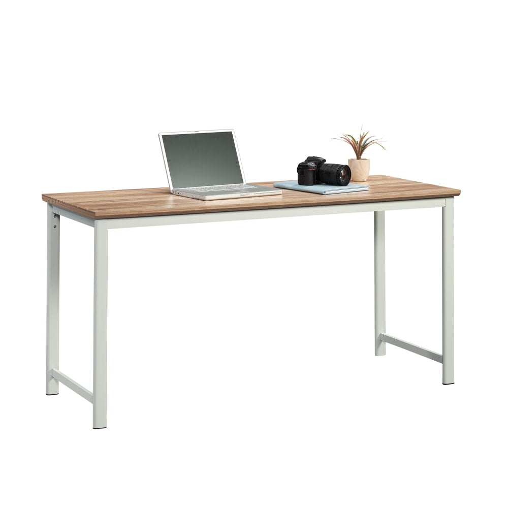 Sauder Bergen Circle Commercial 60inW Executive Table Computer Desk, Kiln Acacia