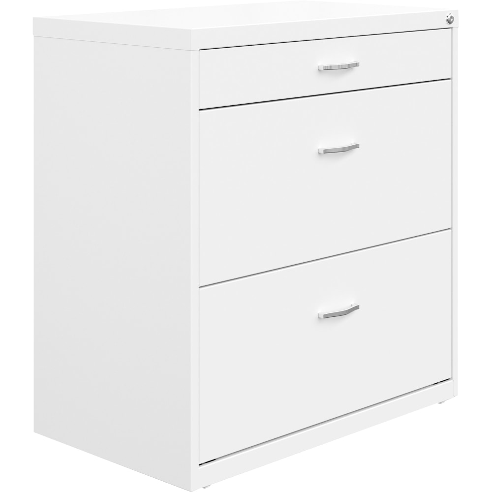 NuSparc 30inW x 17-5/8inD Lateral 3-Drawer File Cabinet, White