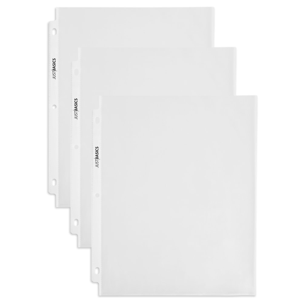 Just Basics Lightweight Sheet Protectors, 8-1/2 x 11in, Non-Glare, Box Of 200