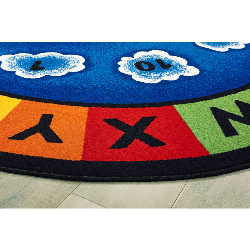 Carpets For Kids Premium Collection Sunny Day Learn & Play Classroom Rug, 6ft9in x 9ft5in, Multicolor