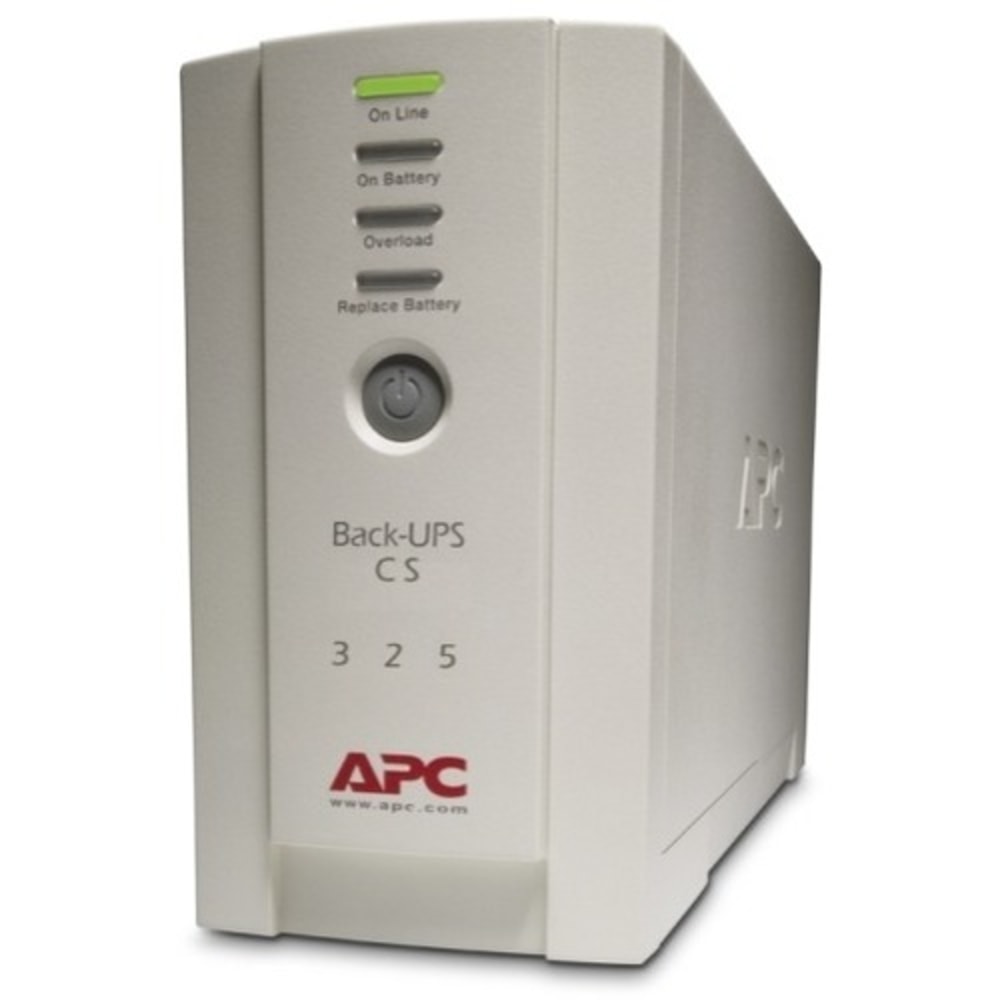 APC Back-UPS CS 325VA w/o Software - 325VA/210W - 6.6 Minute Full Load - 1 x IEC 320-C13 - Surge-protected, 3 x IEC 320-C13 - Battery Backup System