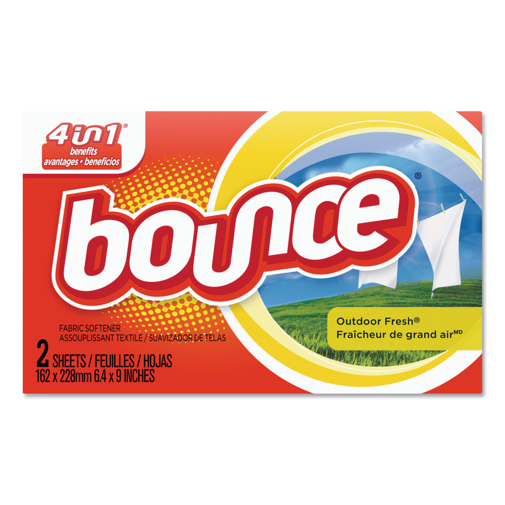 Bounce Fabric Softener Sheets, Outdoor Fresh Scent, 2 Sheets Per Box, Pack Of 156 Boxes