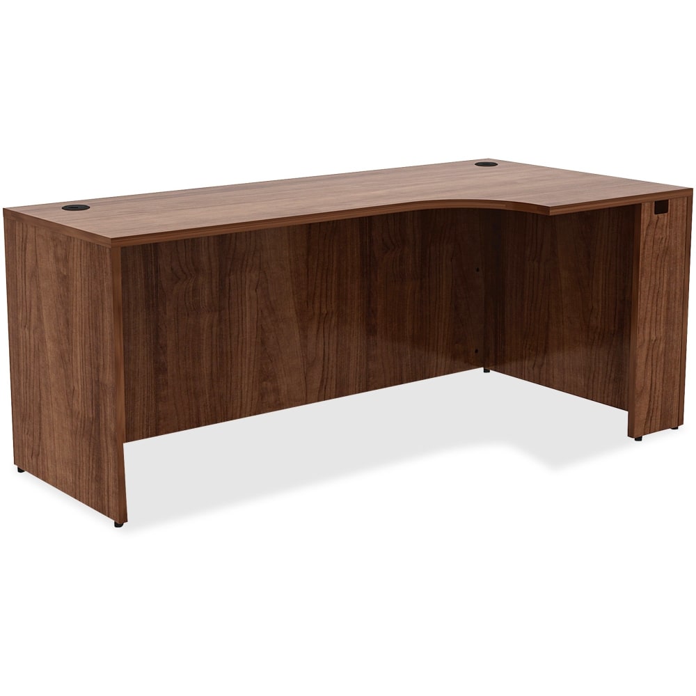 Lorell Essentials 72inW Right Corner Computer Desk Credenza, Walnut