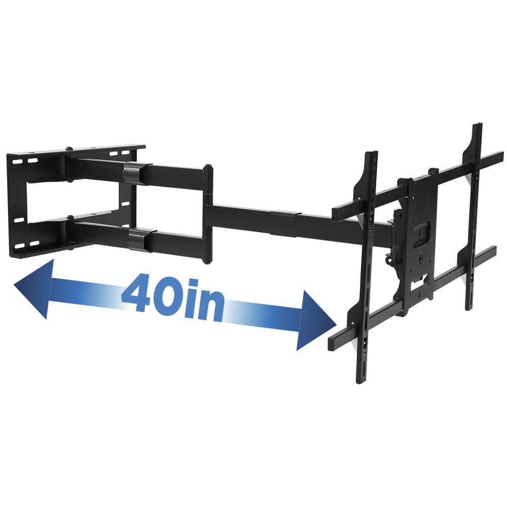 Mount-It! MI-372 Articulating TV Wall Mount With Extra-Long Extension For Screens 42 - 80in, 12inH x 37inW x 4-1/8inD, Black