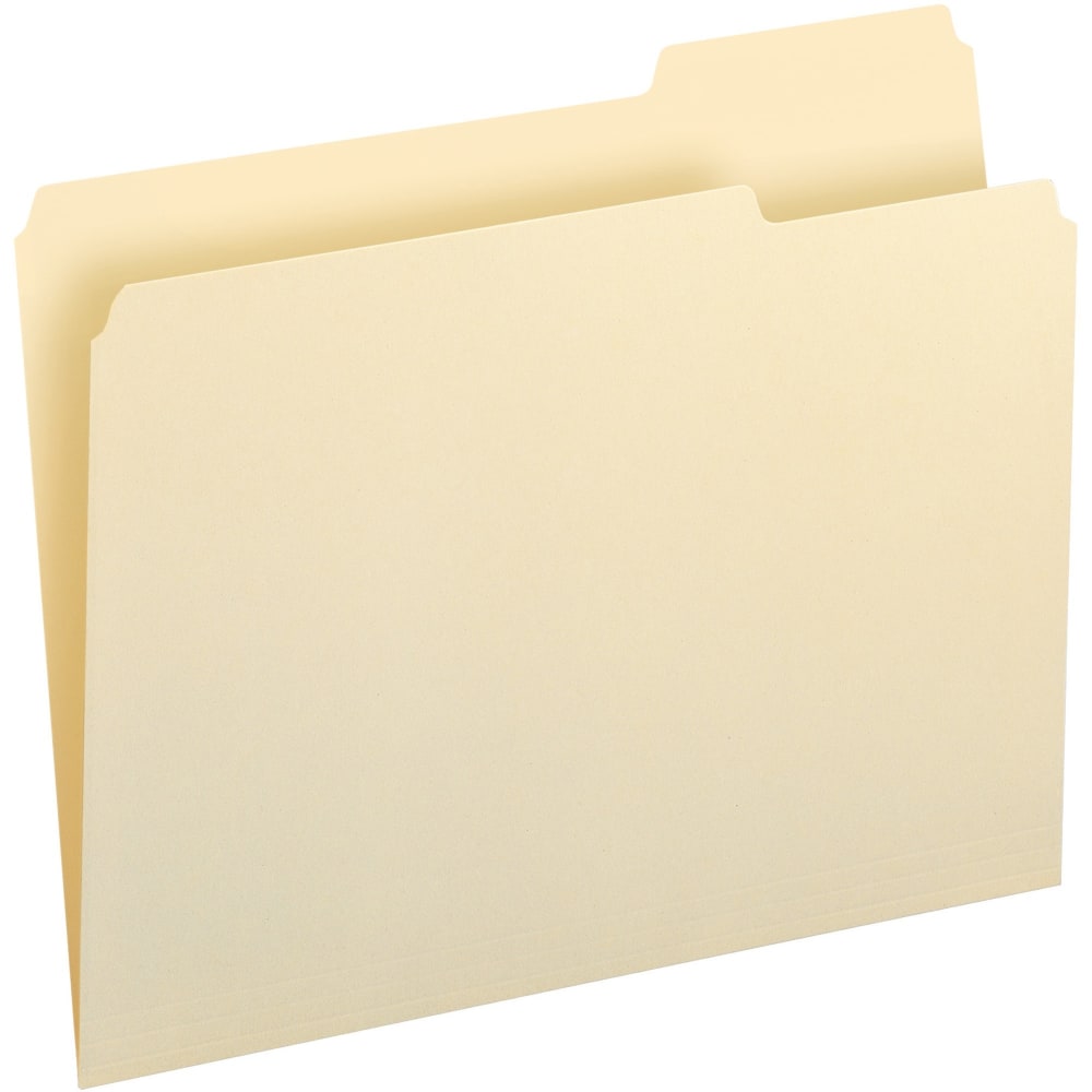 Smead Top Tab File Folders, Letter Size, 8 1/2in x 11in, 1/3 Tab Cut, Right Tab Position, 3/4in Expansion, Manila, Carton Of 500 Folders