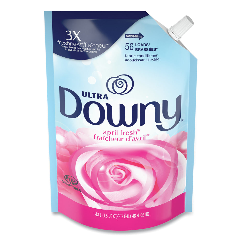 Downy Liquid Fabric Softener, April Fresh, 48 Oz, Carton Of 3 Pouches