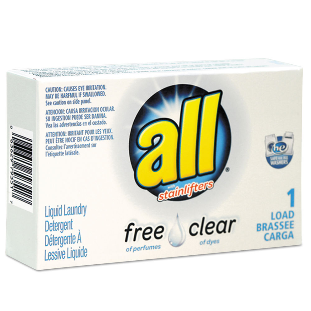 All Free Clear HE Liquid Laundry Detergent, Unscented, 1.6 Oz Bottle, Case Of 100