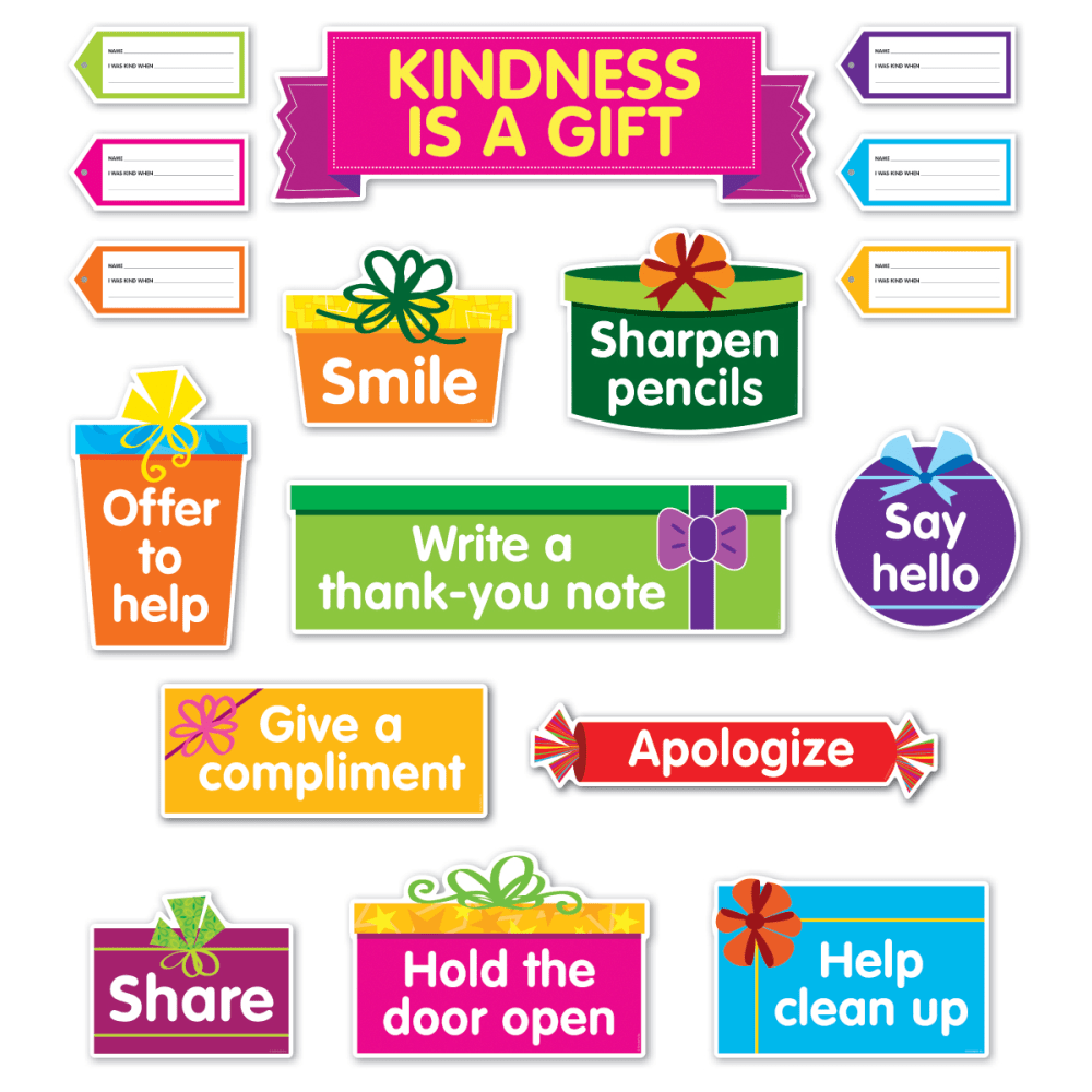 Scholastic Kindness Is A Gift Bulletin Board Set, Kindergarten To 5th Grade