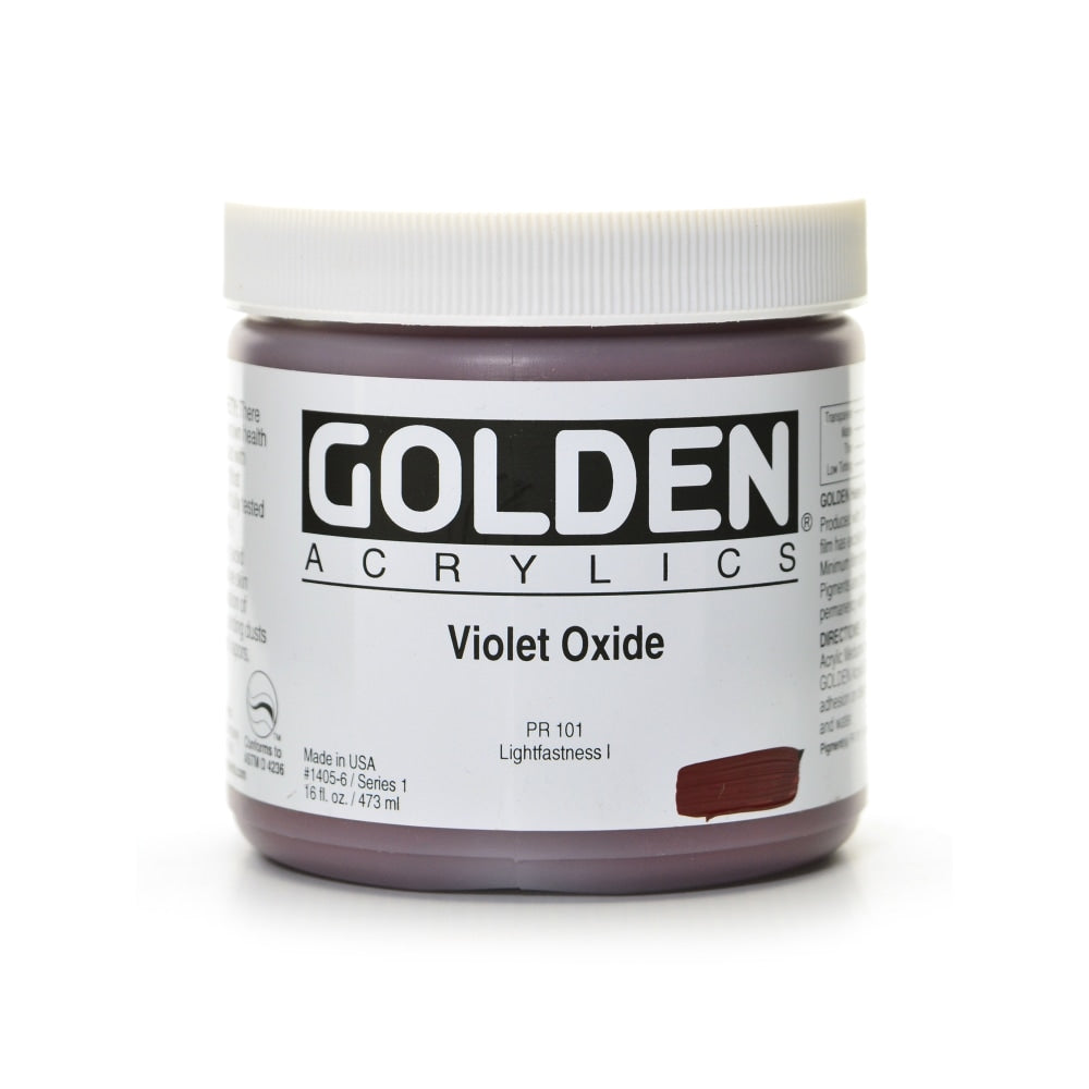 Golden Heavy Body Acrylic Paint, 16 Oz, Violet Oxide